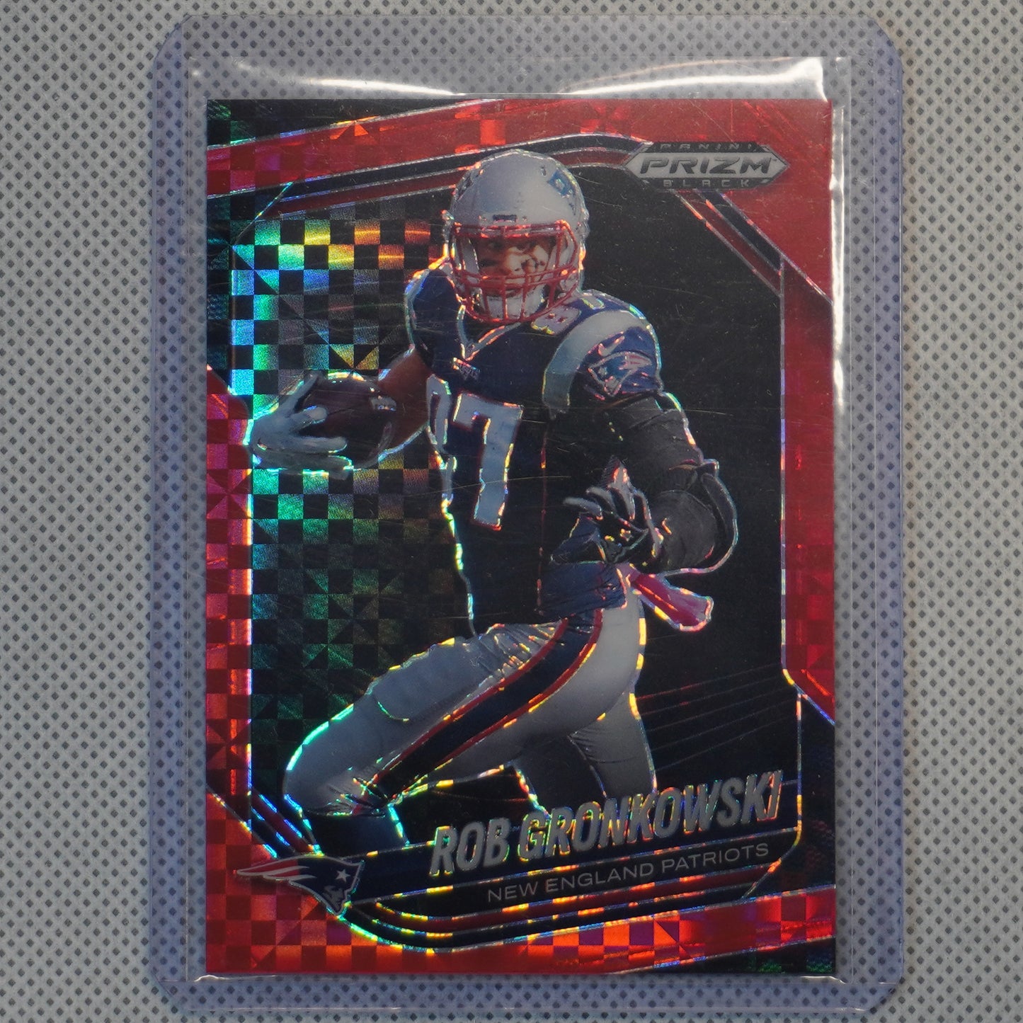 2025 Panini Prizm Black #52 Rob Gronkowski Prizms Red Power #/75 New England Patriots SN
