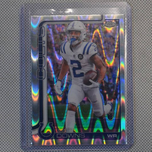 2025 Topps Chrome #127 Josh Downs Ray Wave Refractor Indianapolis Colts