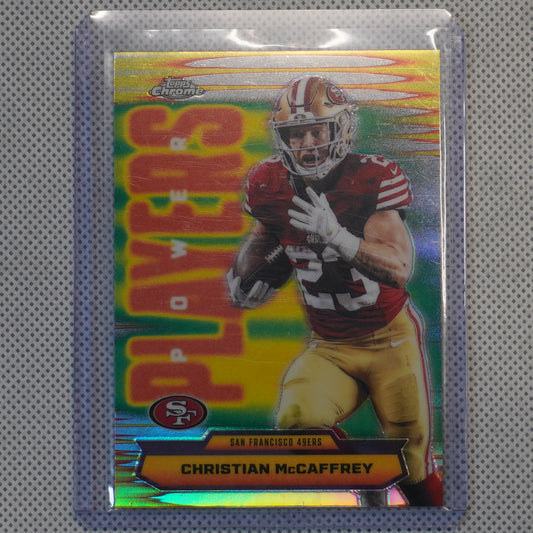 2025 Topps Chrome #PP-15 Christian McCaffrey Power Players Refractor San Francisco 49ers