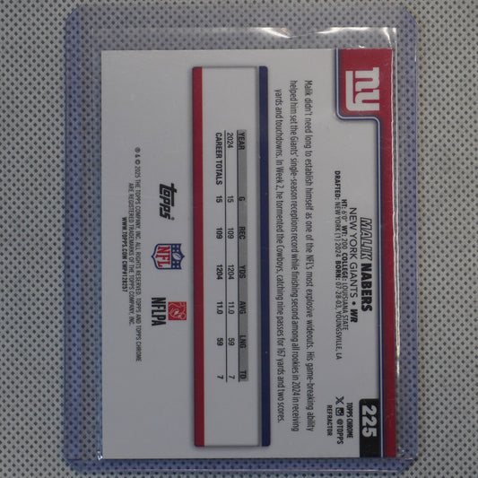 2025 Finest #91 Malik Nabers Refractor New York Giants