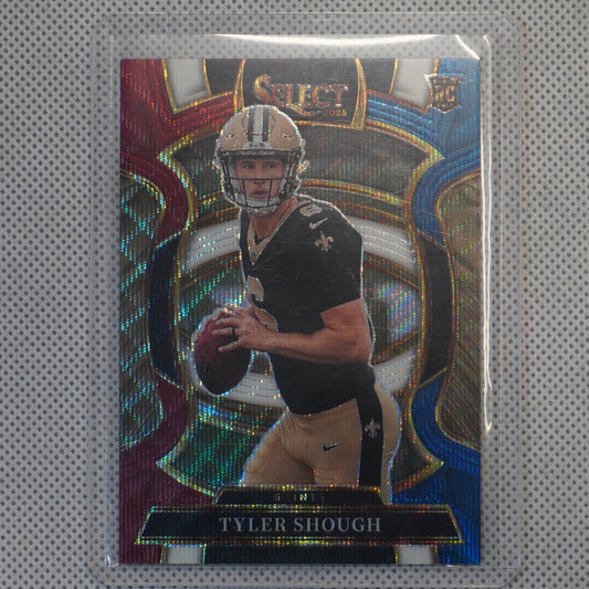 2025 Panini Select #41 Tyler Shough Tri-Color Prizm #/399 New Orleans Saints SN,RC