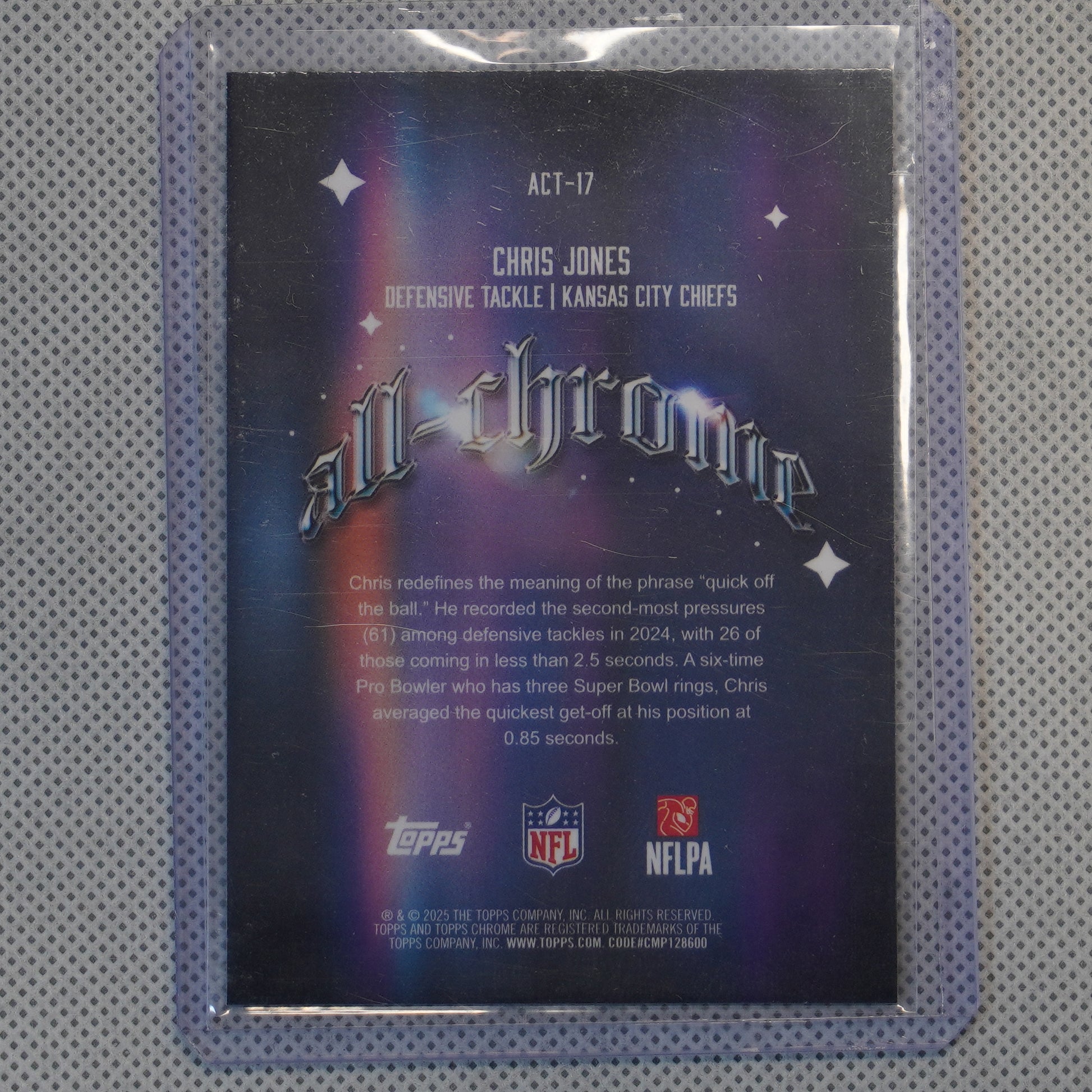 2025 Topps Chrome #ACT-17 Chris Jones All Chrome Team Kansas City Chiefs
