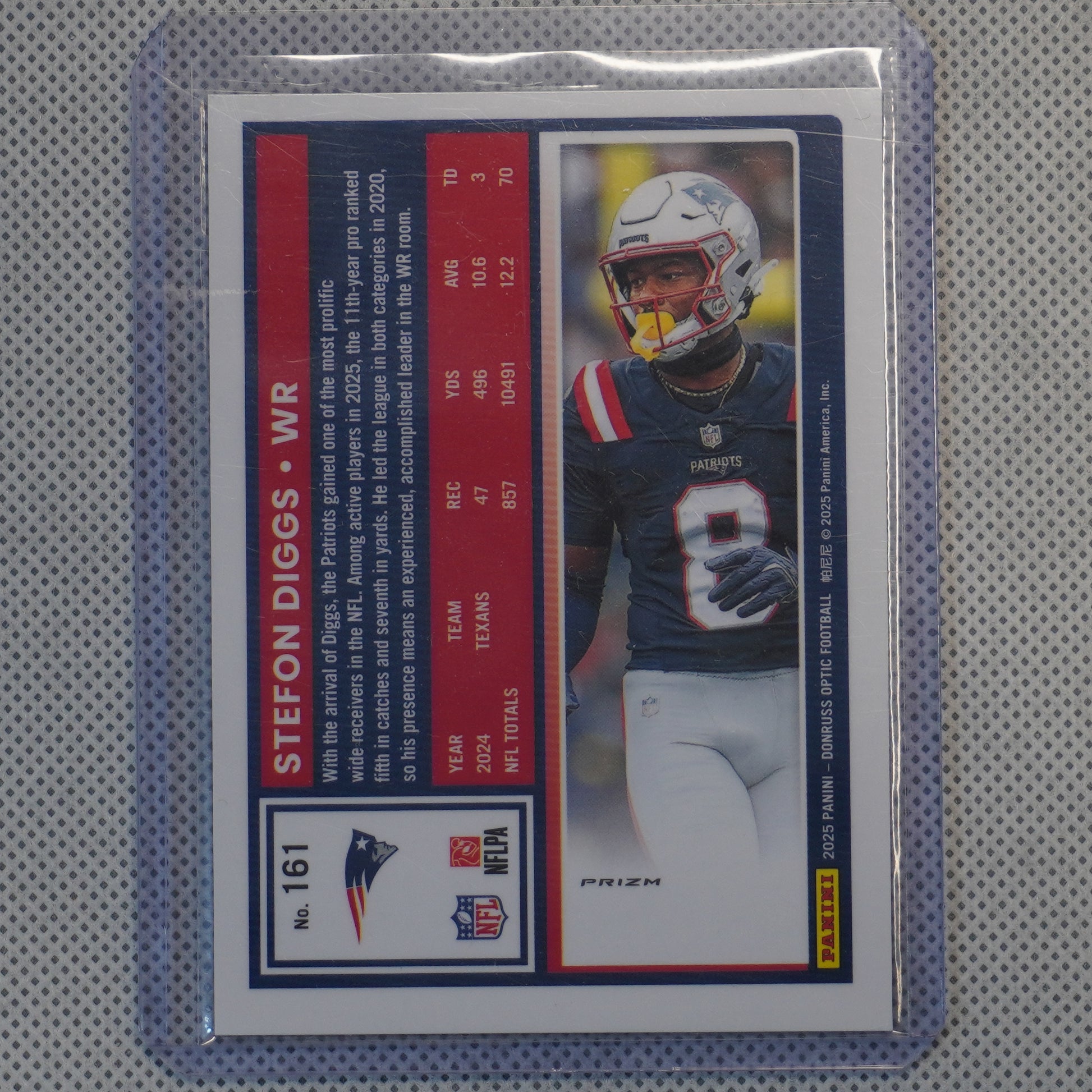 2025 Donruss Optic #161 Stefon Diggs Red Stars New England Patriots
