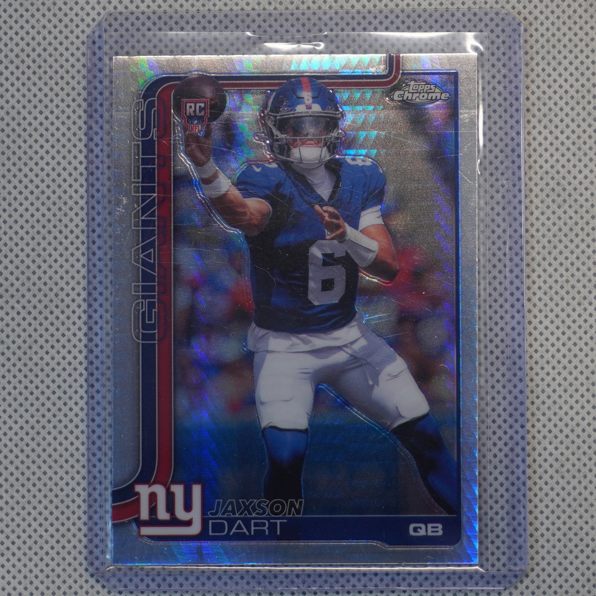2025 Topps Chrome #306 Jaxson Dart Prism Refractor New York Giants RC