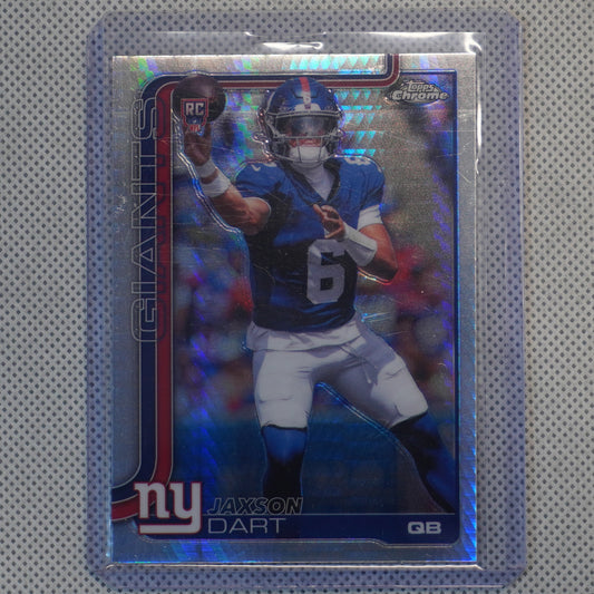 2025 Topps Chrome #306 Jaxson Dart Prism Refractor New York Giants RC