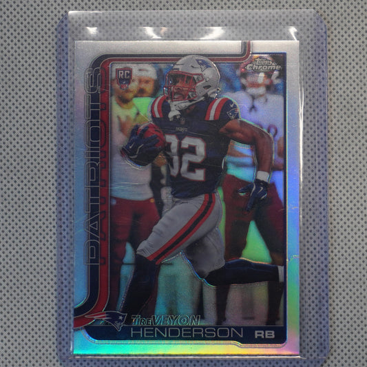 2025 Topps Chrome #328 TreVeyon Henderson Refractor New England Patriots RC