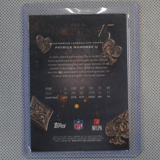 2025 Topps Chrome #F15-6 Patrick Mahomes II Fortune 15 Kansas City Chiefs