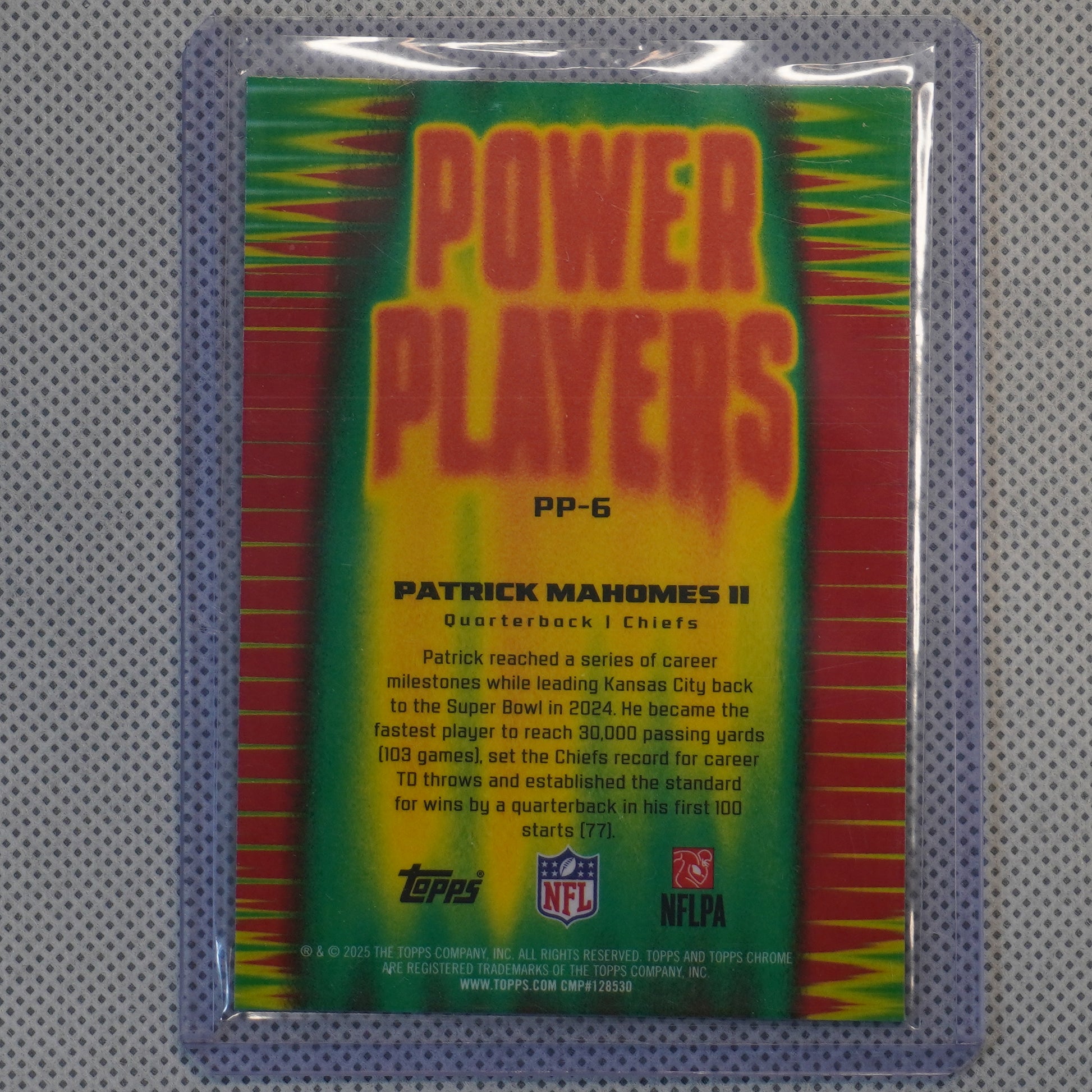 2025 Topps Chrome #PP-6 Patrick Mahomes II Power Players Kansas City Chiefs