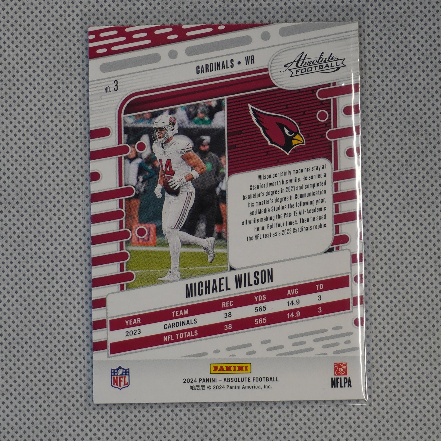 2024 Panini Absolute #3 Michael Wilson Red and Blue Arizona Cardinals