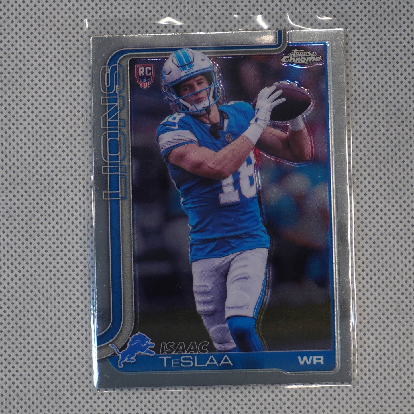 2025 Topps Chrome #320 Isaac TeSlaa Detroit Lions RC