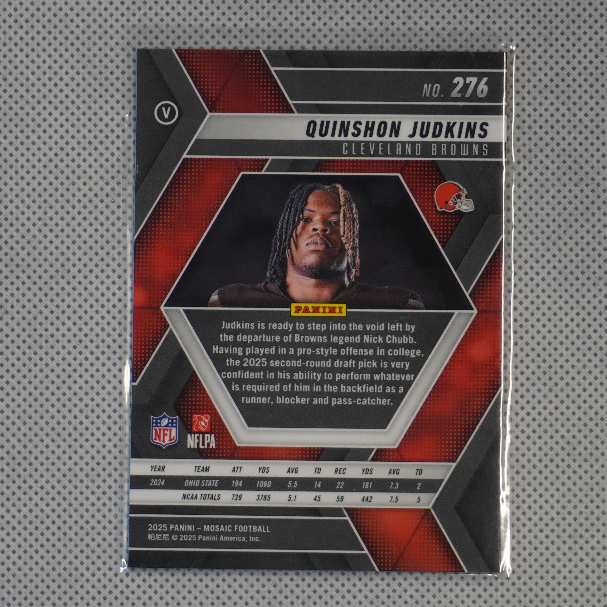 2025 Panini Mosaic #276 Quinshon Judkins Cleveland Browns RC