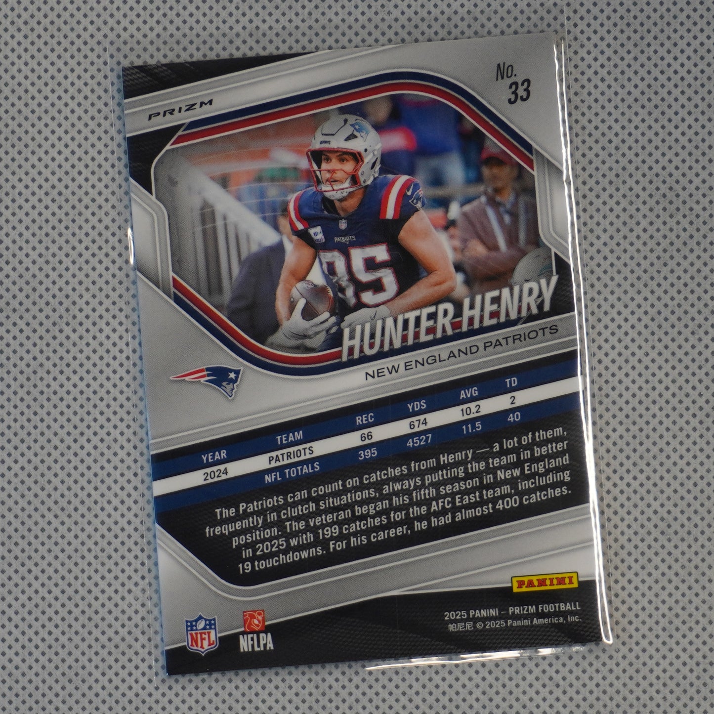 2025 Panini Prizm #33 Hunter Henry Lazer New England Patriots