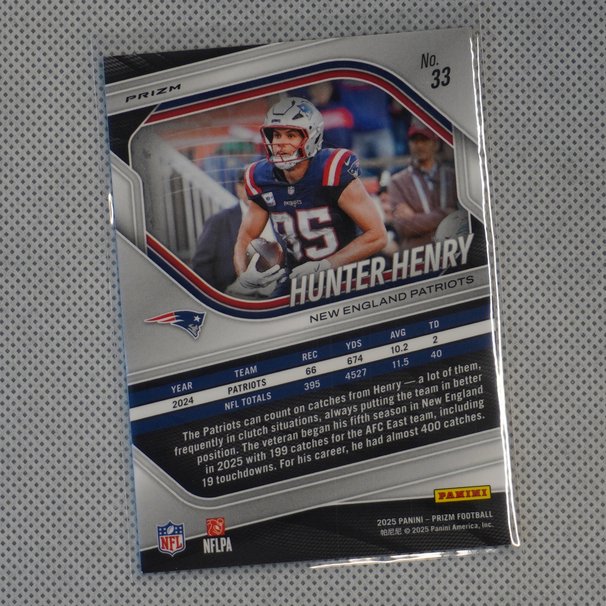 2025 Panini Prizm #33 Hunter Henry Lazer New England Patriots