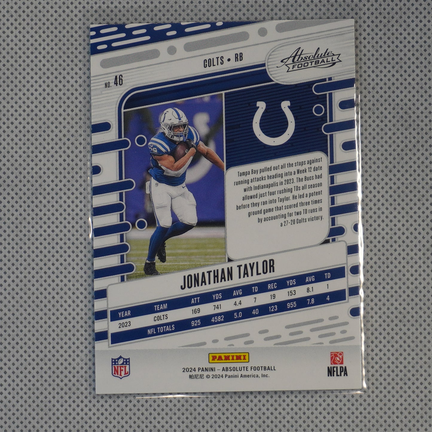 2024 Panini Absolute #46 Jonathan Taylor Red and Blue Indianapolis Colts