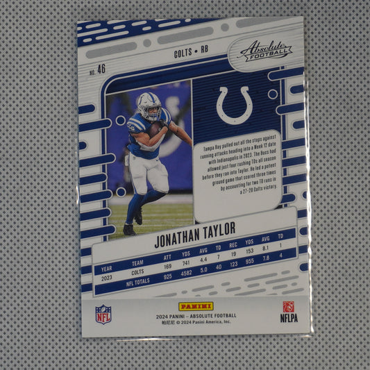 2024 Panini Absolute #46 Jonathan Taylor Red and Blue Indianapolis Colts