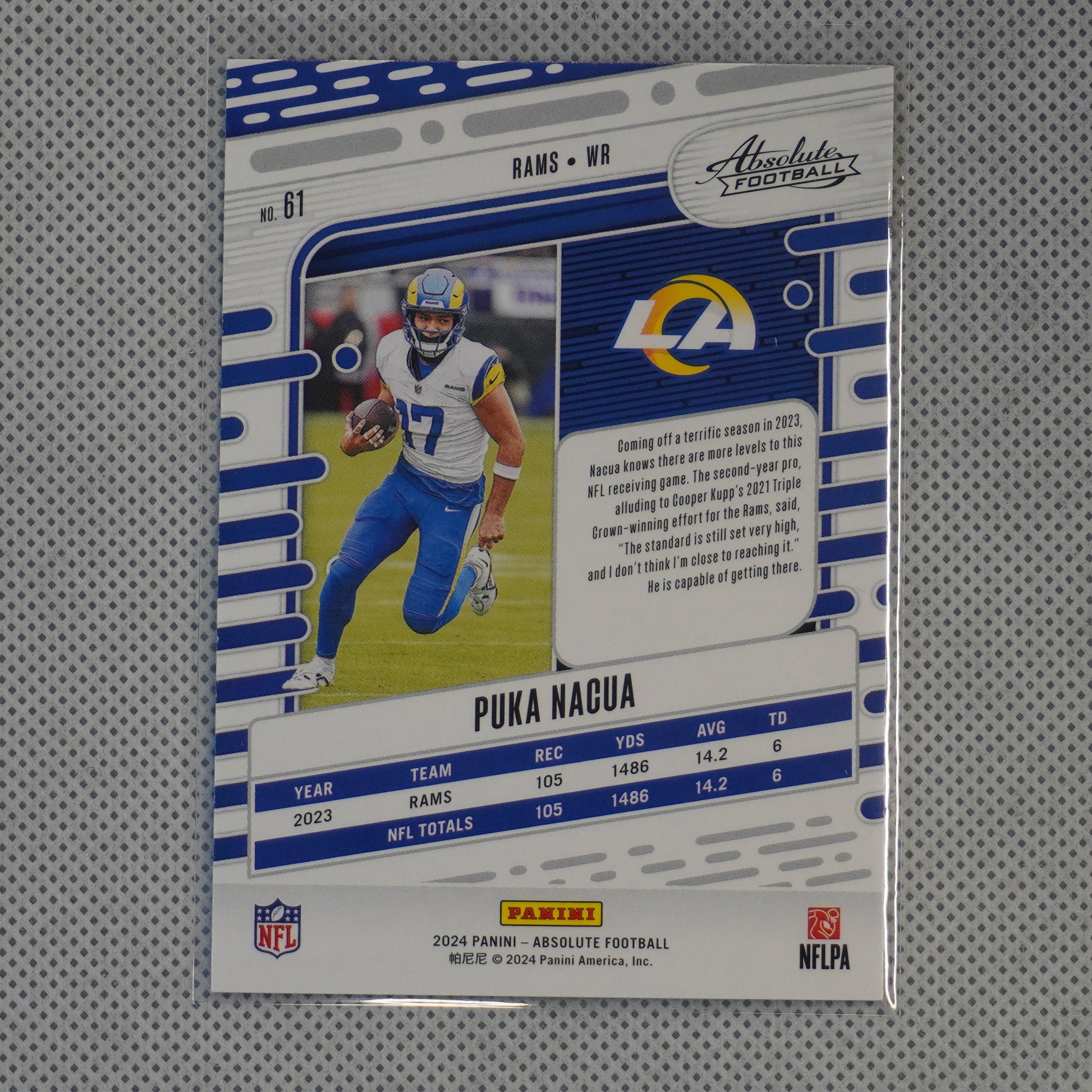 2024 Panini Absolute #61 Puka Nacua Red and Blue Los Angeles Rams
