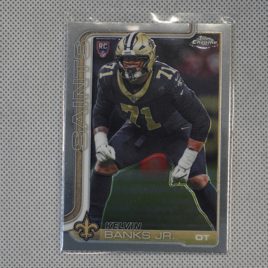 2025 Topps Chrome #378 Kelvin Banks Jr. New Orleans Saints RC