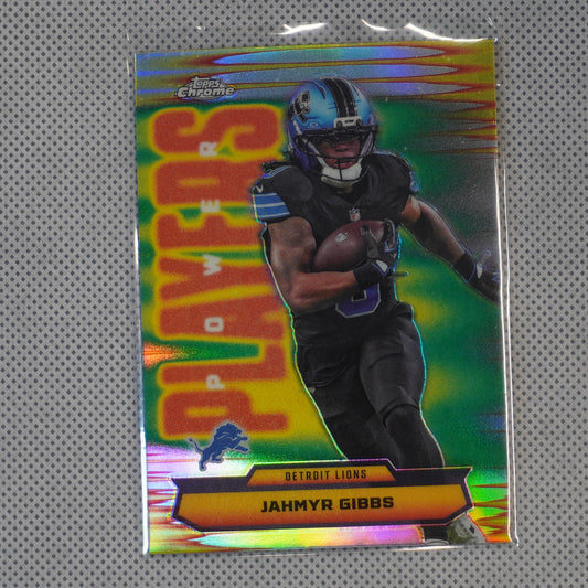 2025 Topps Chrome #PP-12 Jahmyr Gibbs Power Players Refractor Detroit Lions