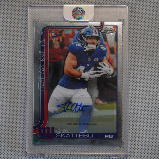 2025 Topps Chrome #RA-CS Cam Skattebo Chrome Rookie Autographs New York Giants AU