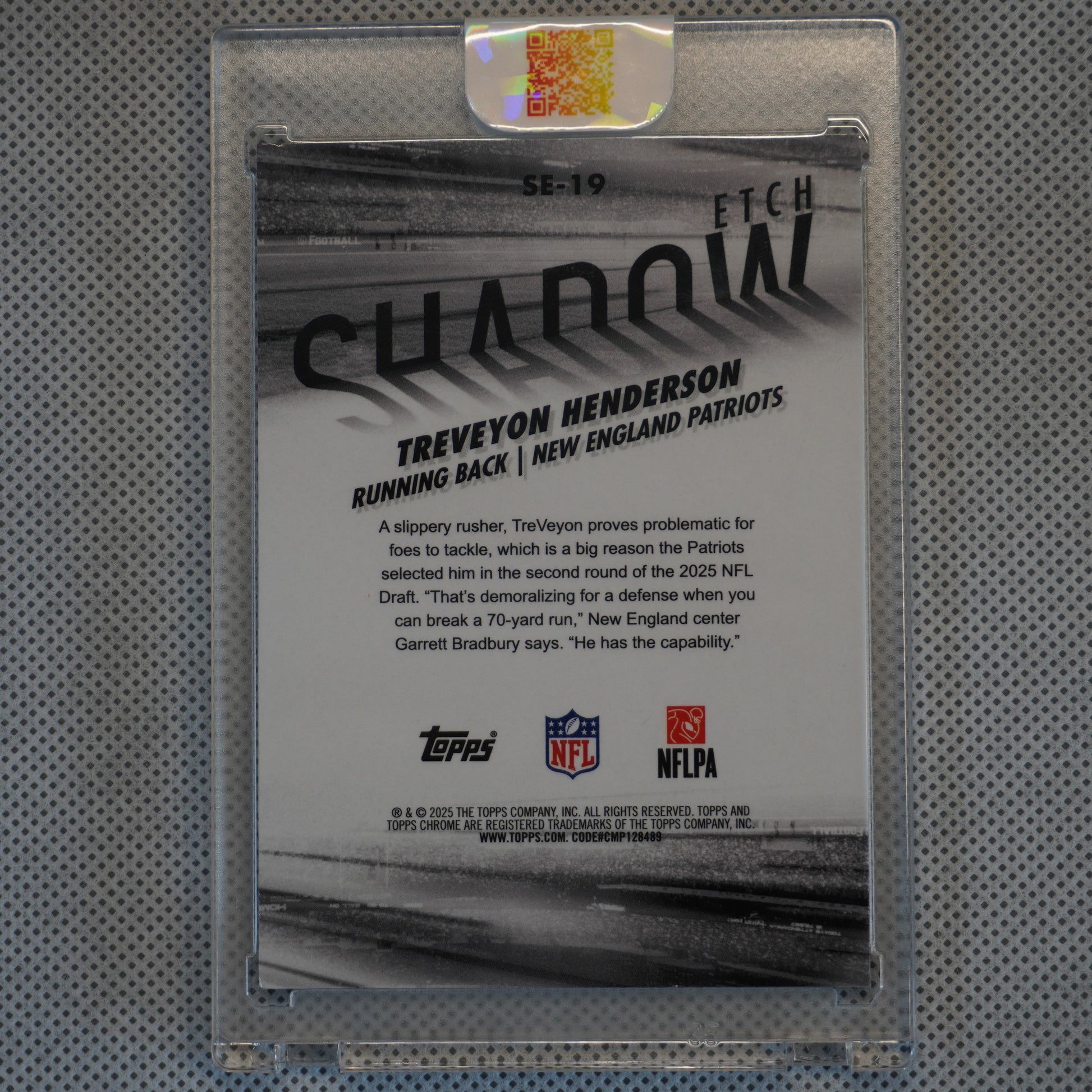 2025 Topps Chrome #SE-19 TreVeyon Henderson Shadow Etch New England Patriots