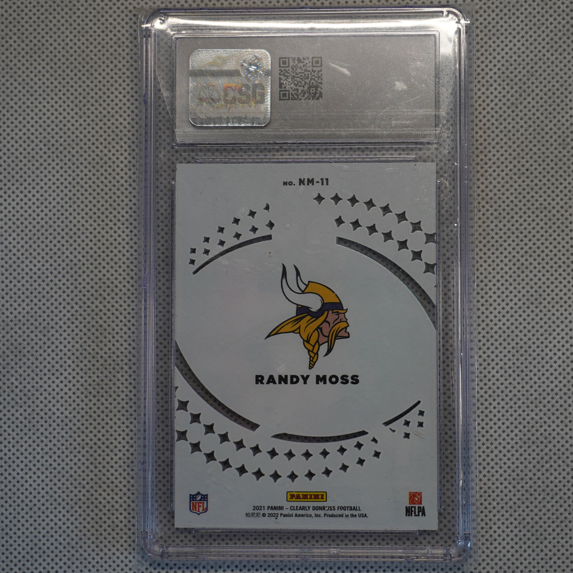 2021 Clearly Donruss #NM-11 Randy Moss Night Moves CSG 9 Minnesota Vikings