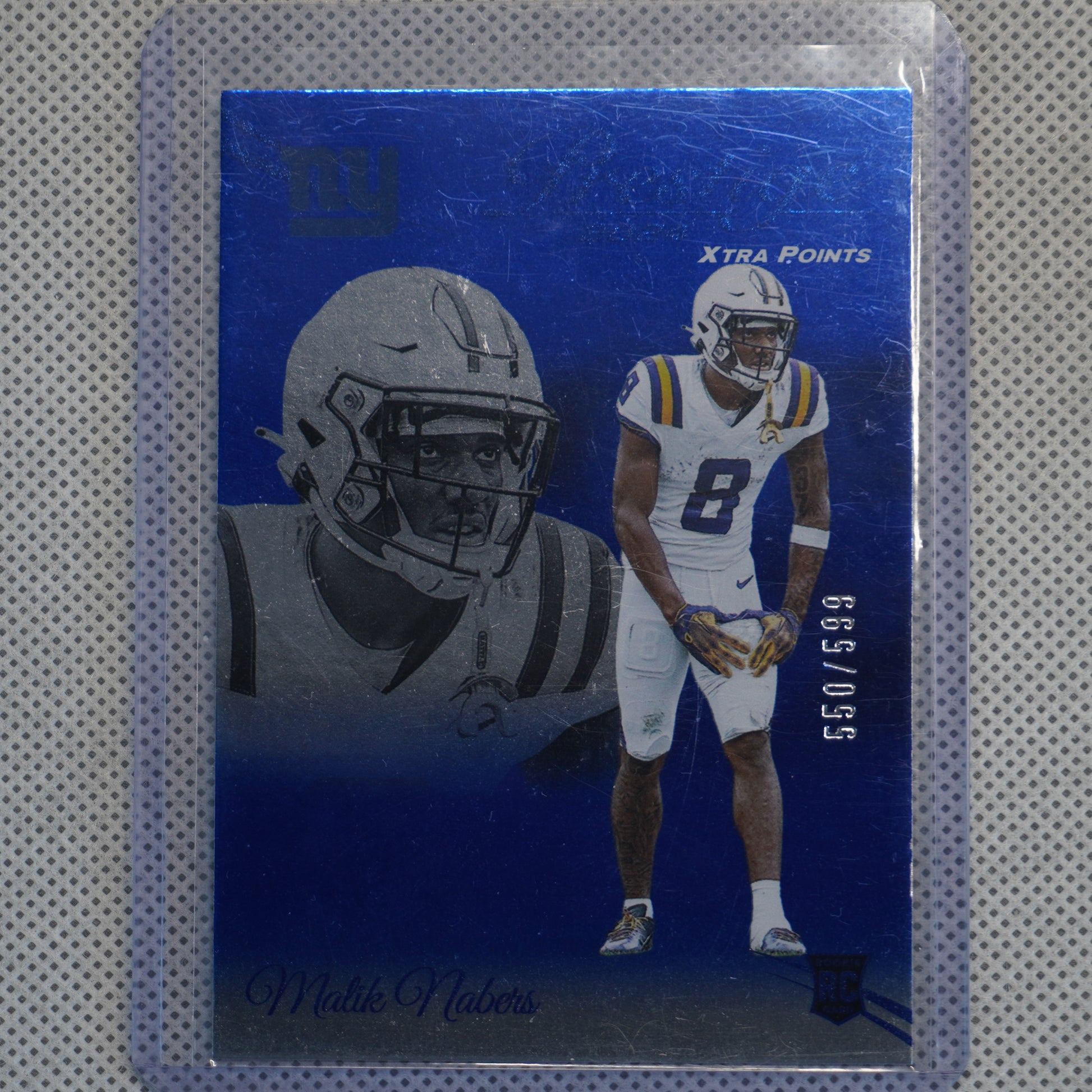 2024 Panini Prestige #306 Malik Nabers Blue Premium Xtra Points #/299 New York Giants SN,RC