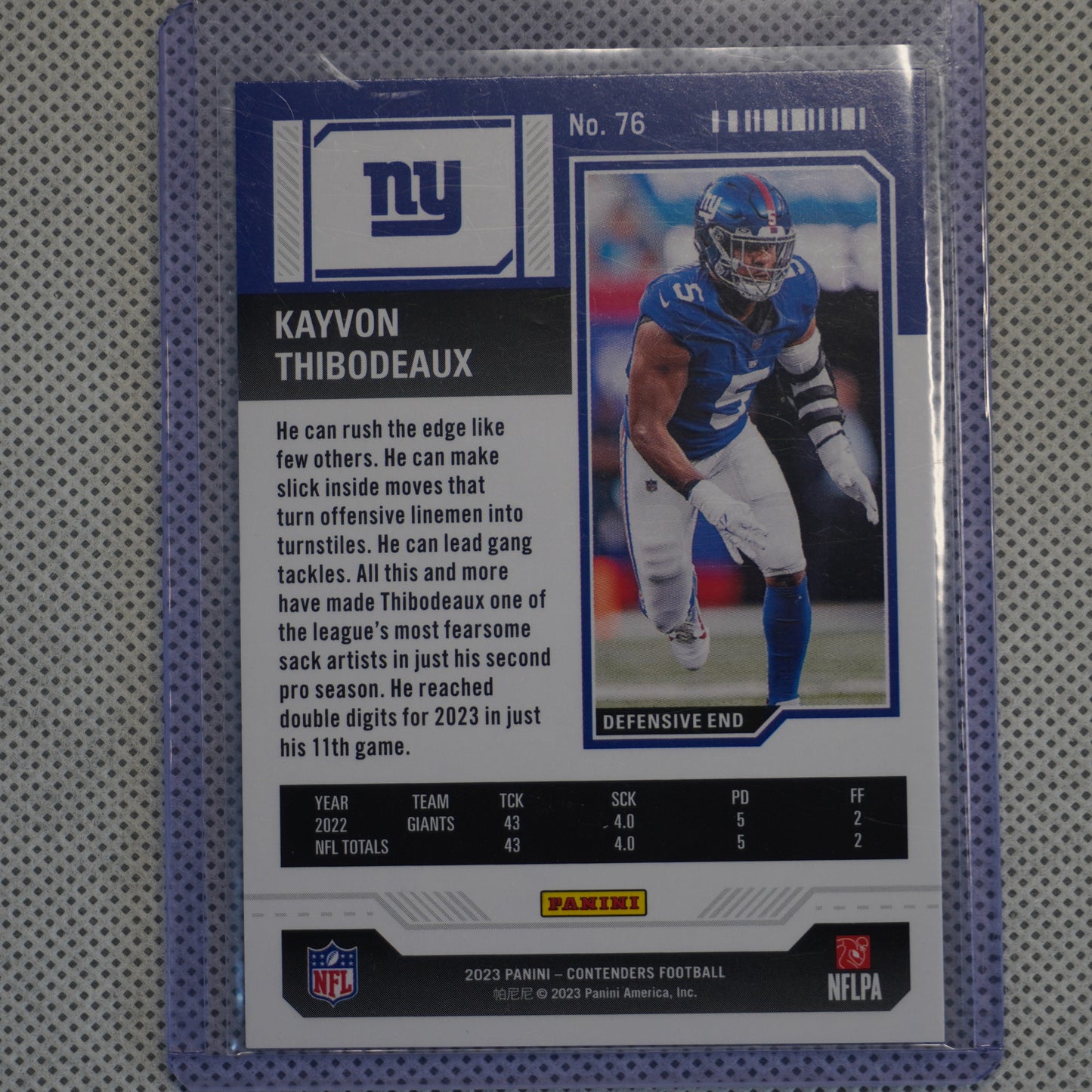 2023 Panini Contenders #76 Kayvon Thibodeaux Cracked Ice Ticket #/25 New York Giants SN