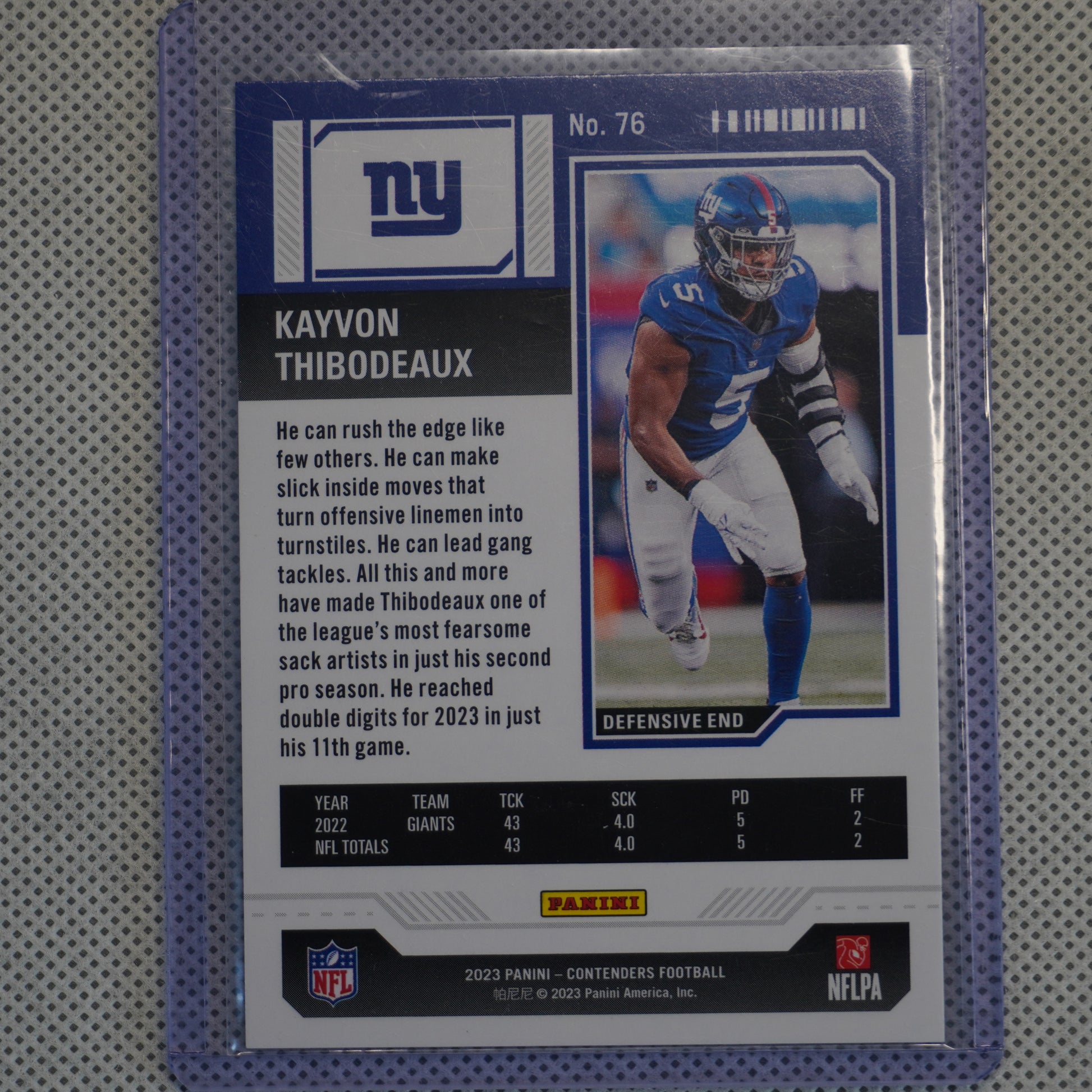 2023 Panini Contenders #76 Kayvon Thibodeaux Cracked Ice Ticket #/25 New York Giants SN