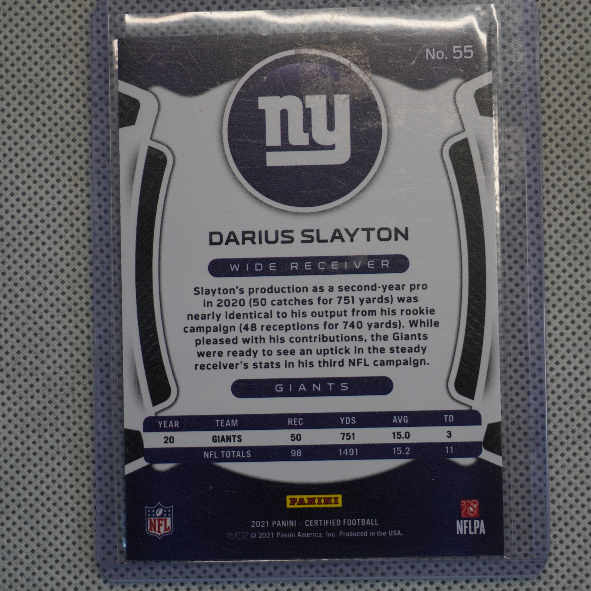 2021 Panini Certified #55 Darius Slayton Mirror Red #/99 New York Giants SN