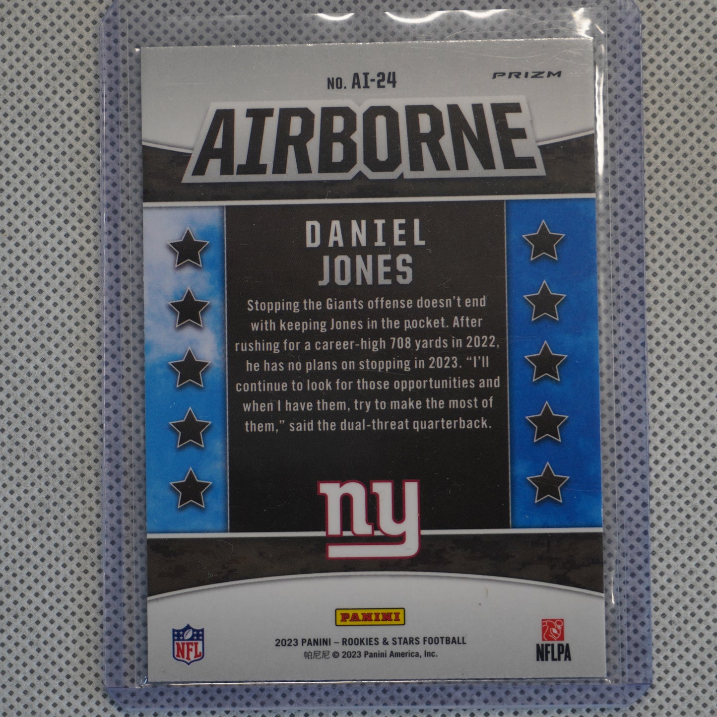 2023 Panini Rookies & Stars #AI-24 Daniel Jones Airborne Silver New York Giants