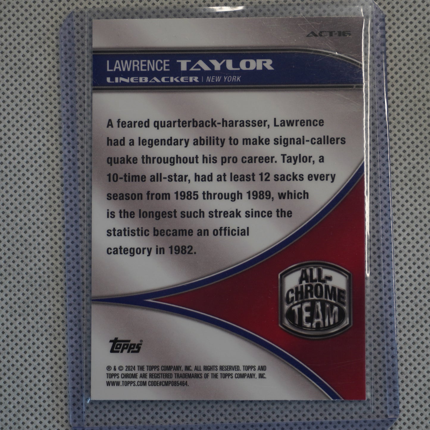 2024 Topps Chrome #ACT-16 Lawrence Taylor All-Chrome Team New York Giants
