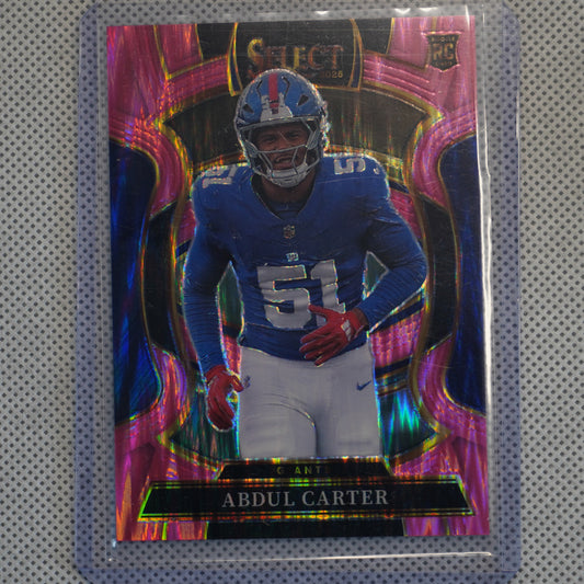2025 Panini Select #95 Abdul Carter Pink Prizm Shock New York Giants RC