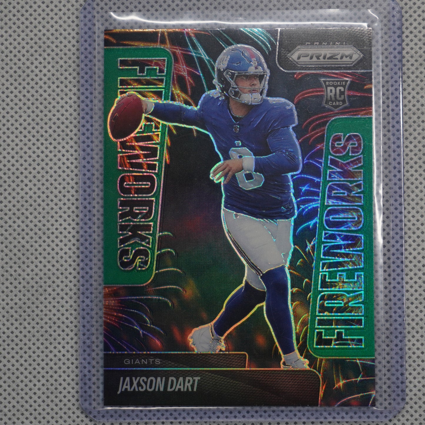 2025 Panini Prizm #6 Jaxson Dart Fireworks Green New York Giants