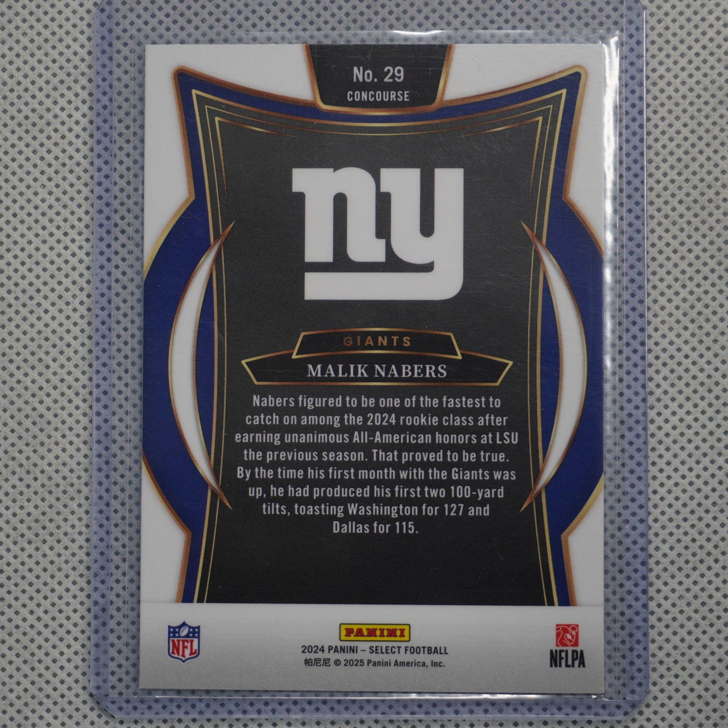 2024 Panini Select #29 Malik Nabers New York Giants RC