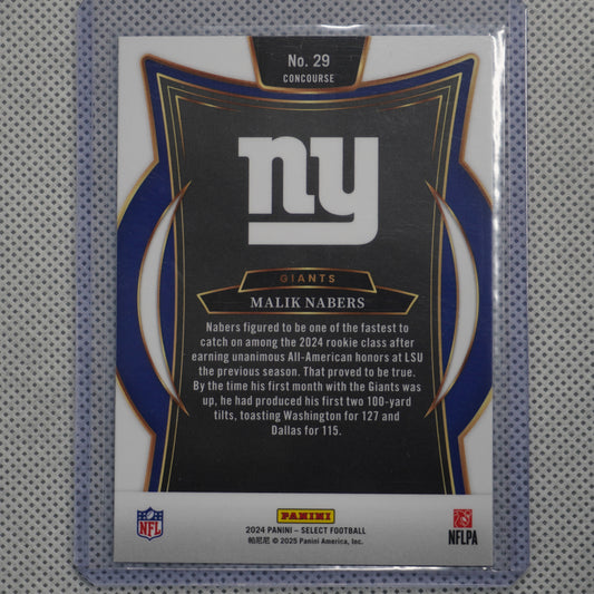 2024 Panini Select #29 Malik Nabers New York Giants RC