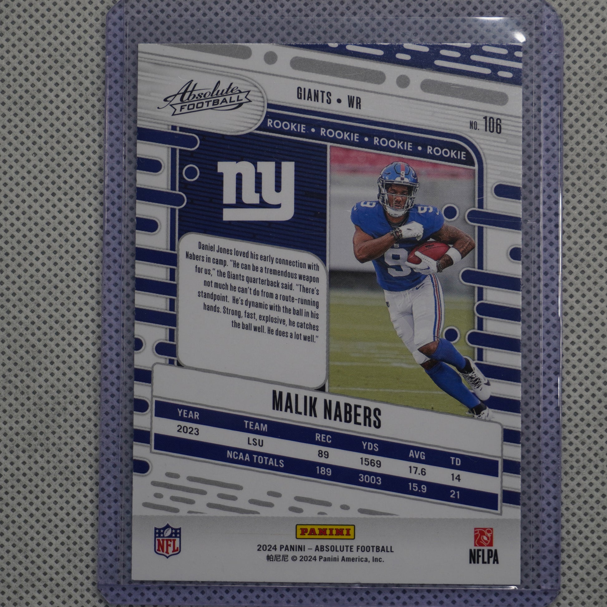 2024 Panini Absolute #106 Malik Nabers Retail New York Giants RC