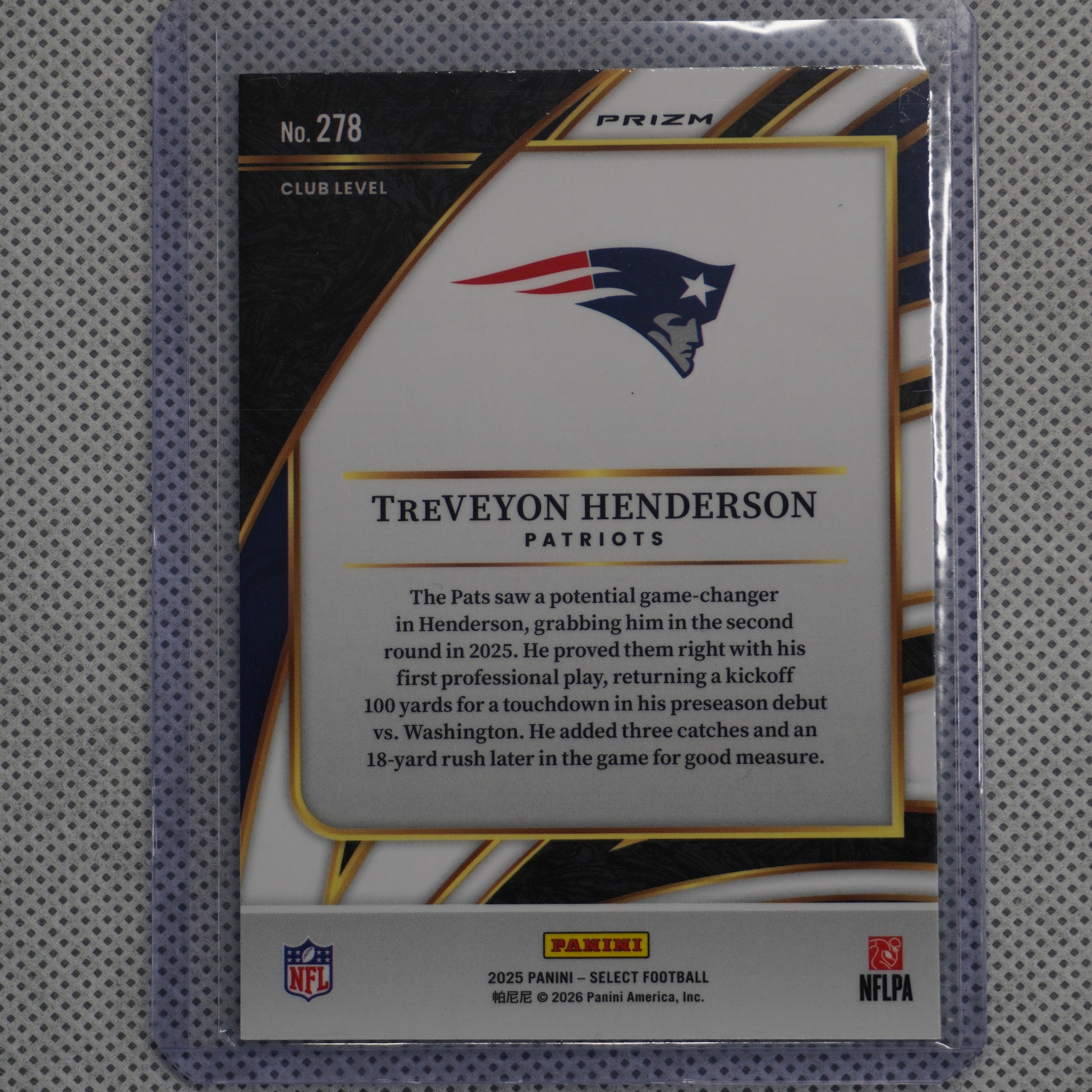 2025 Panini Select #278 TreVeyon Henderson New England Patriots
