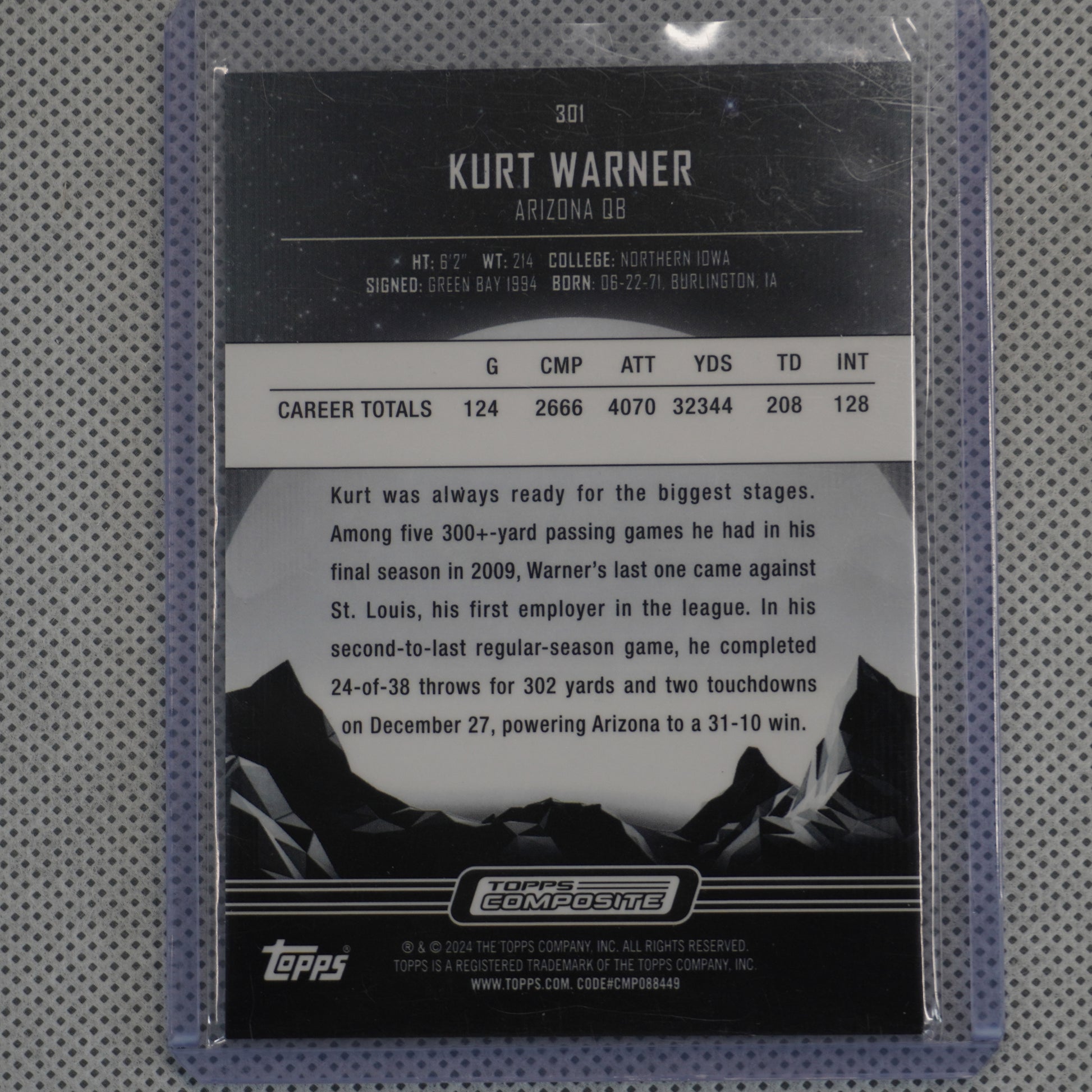 2023 Topps Composite #301 Kurt Warner Arizona Cardinals