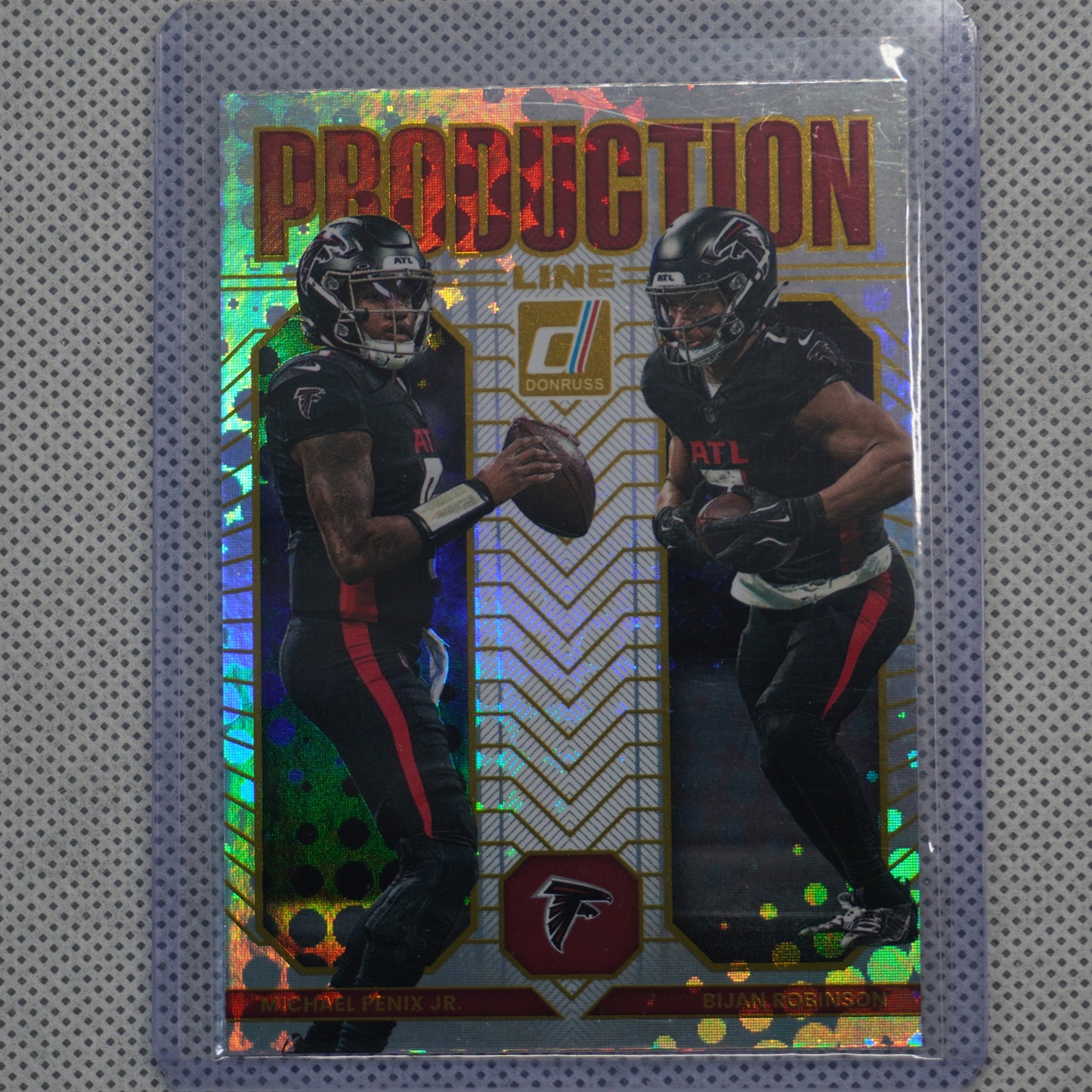 2025 Donruss #7 Bijan Robinson / Michael Penix Jr. Production Line Atlanta Falcons