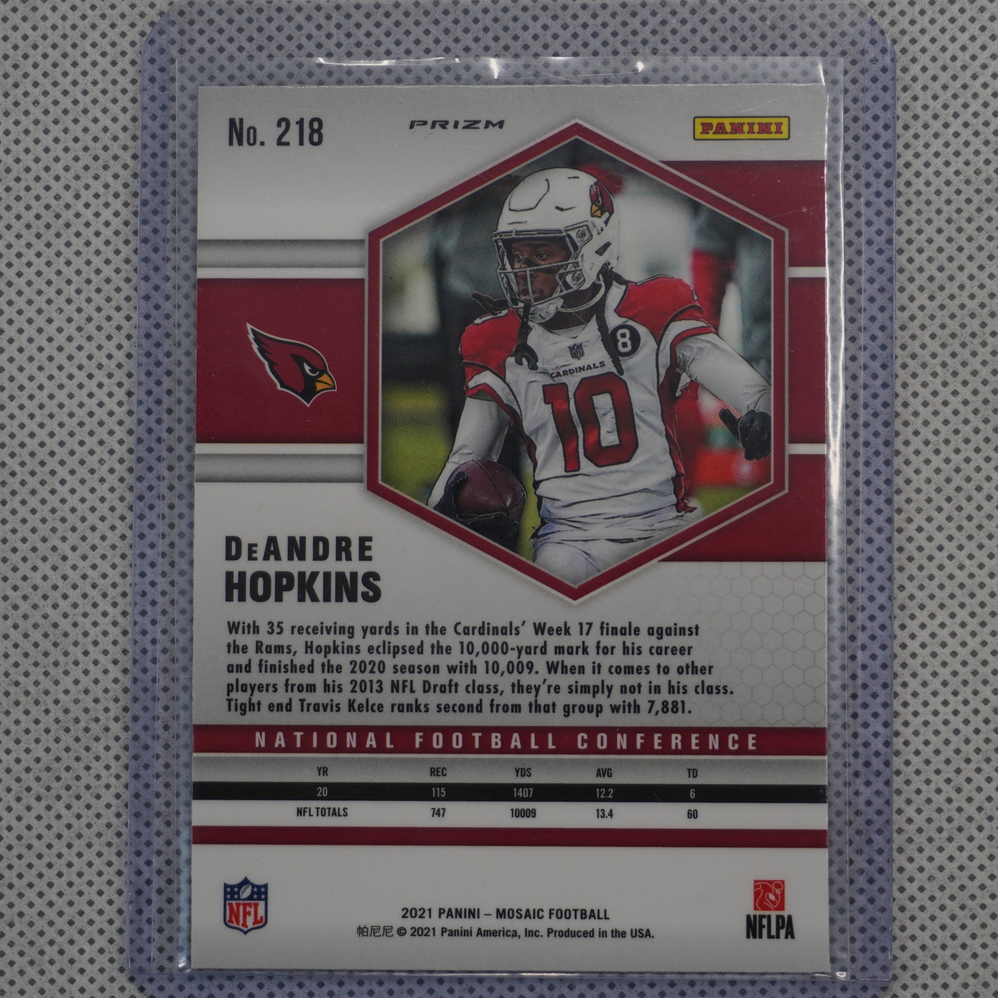 2021 Panini Mosaic #218 DeAndre Hopkins Prizm Reactive Blue Arizona Cardinals