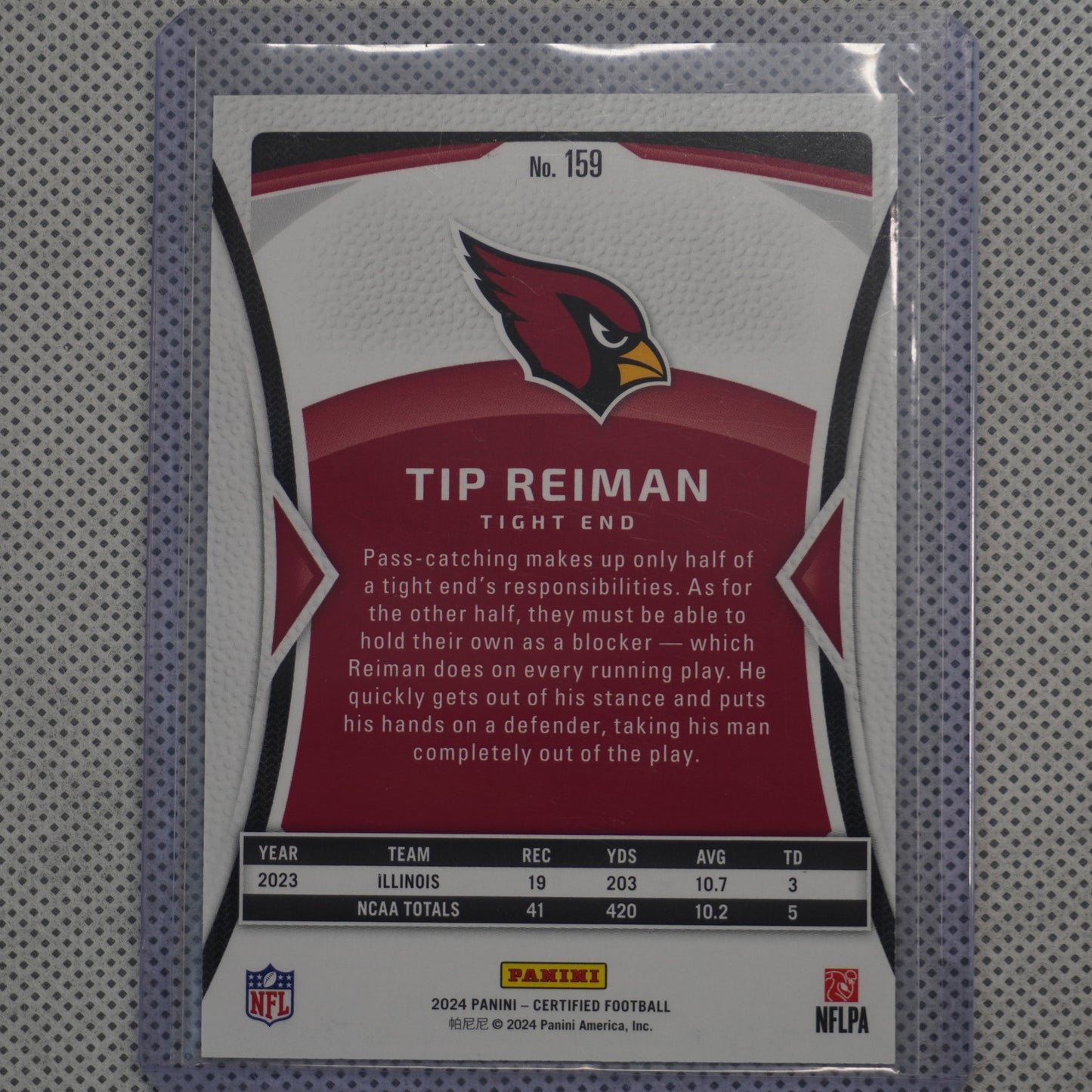2024 Panini Prizm #391 Tip Reiman Arizona Cardinals RC