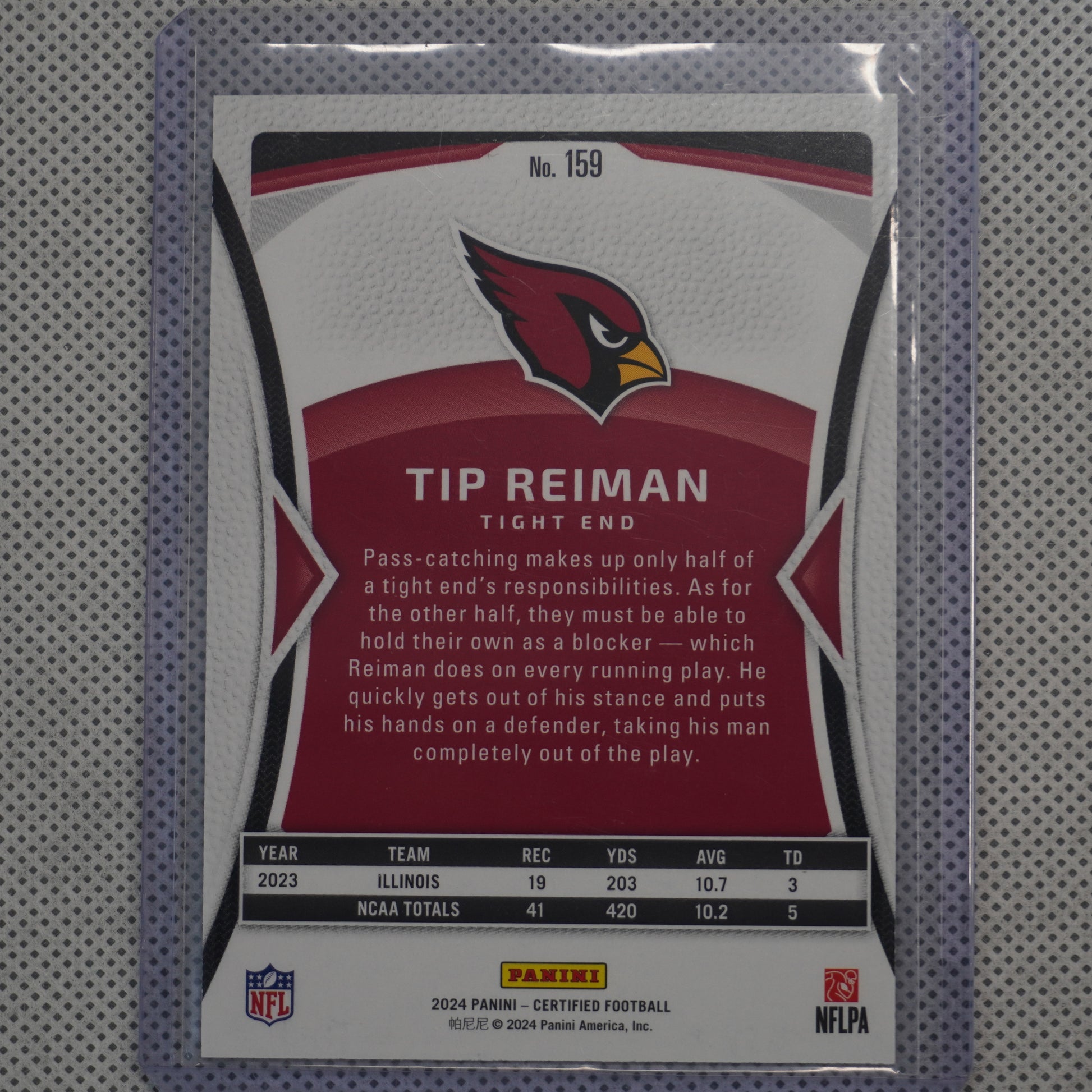2024 Panini Prizm #391 Tip Reiman Arizona Cardinals RC