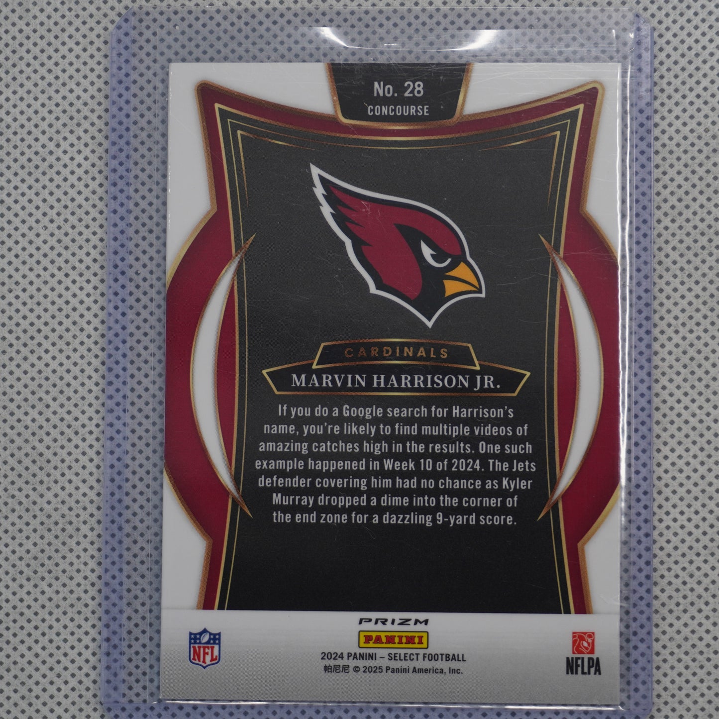 2024 Panini Select #28 Marvin Harrison Jr. Silver Prizm Arizona Cardinals RC
