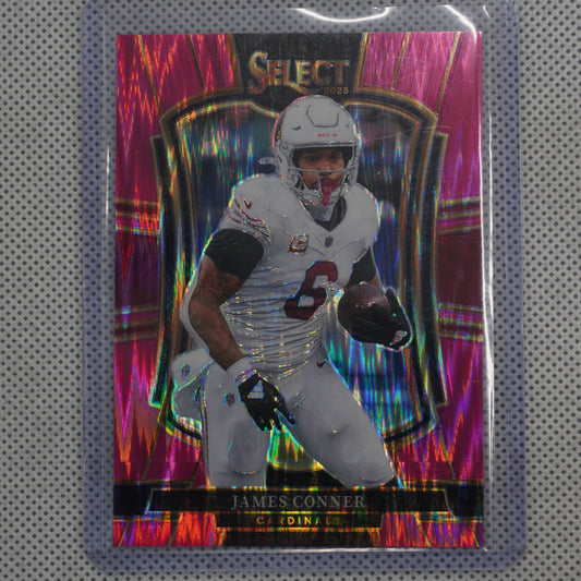 2025 Panini Select #123 James Conner Pink Prizm Shock Arizona Cardinals