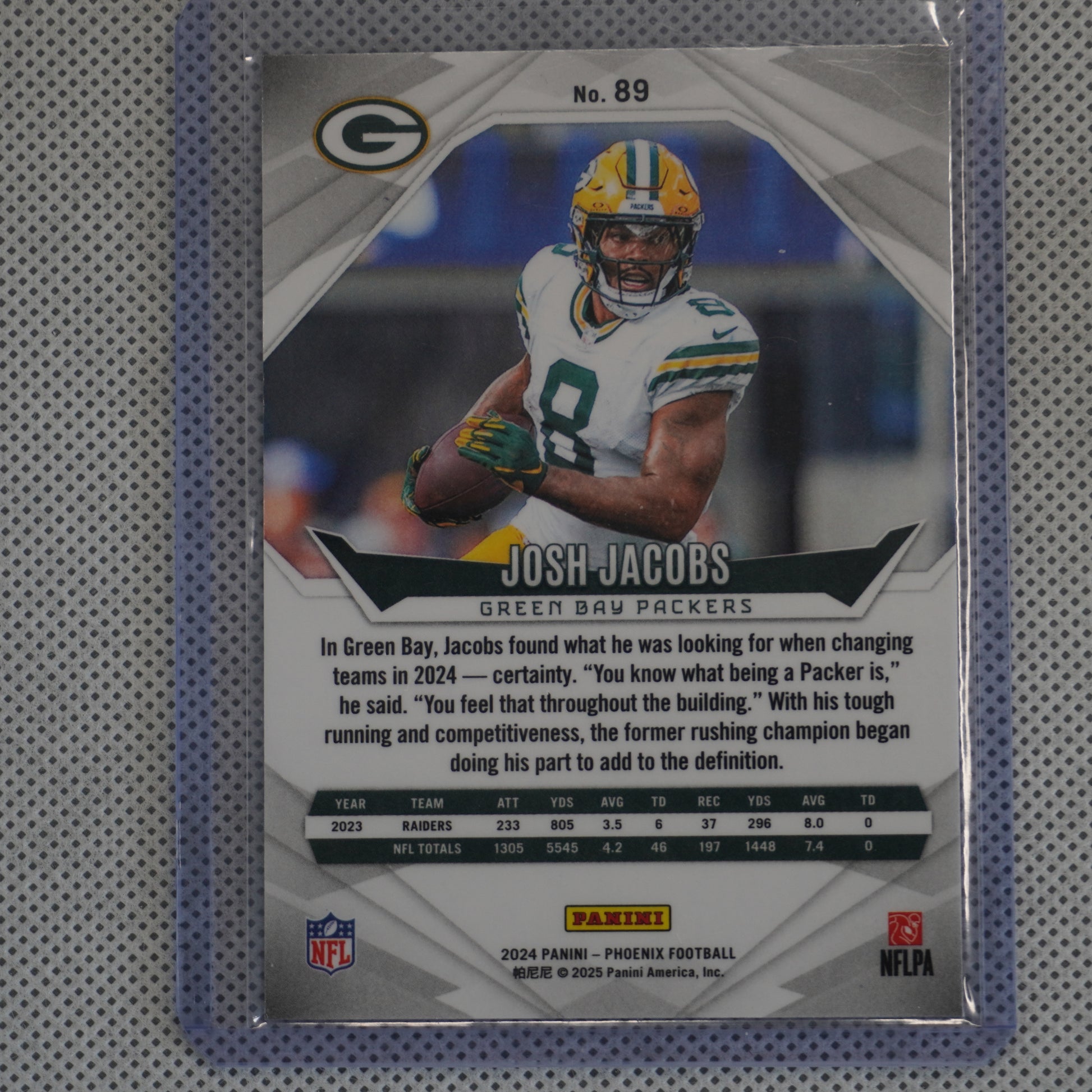 2024 Panini Phoenix #89 Josh Jacobs Purple Green Bay Packers