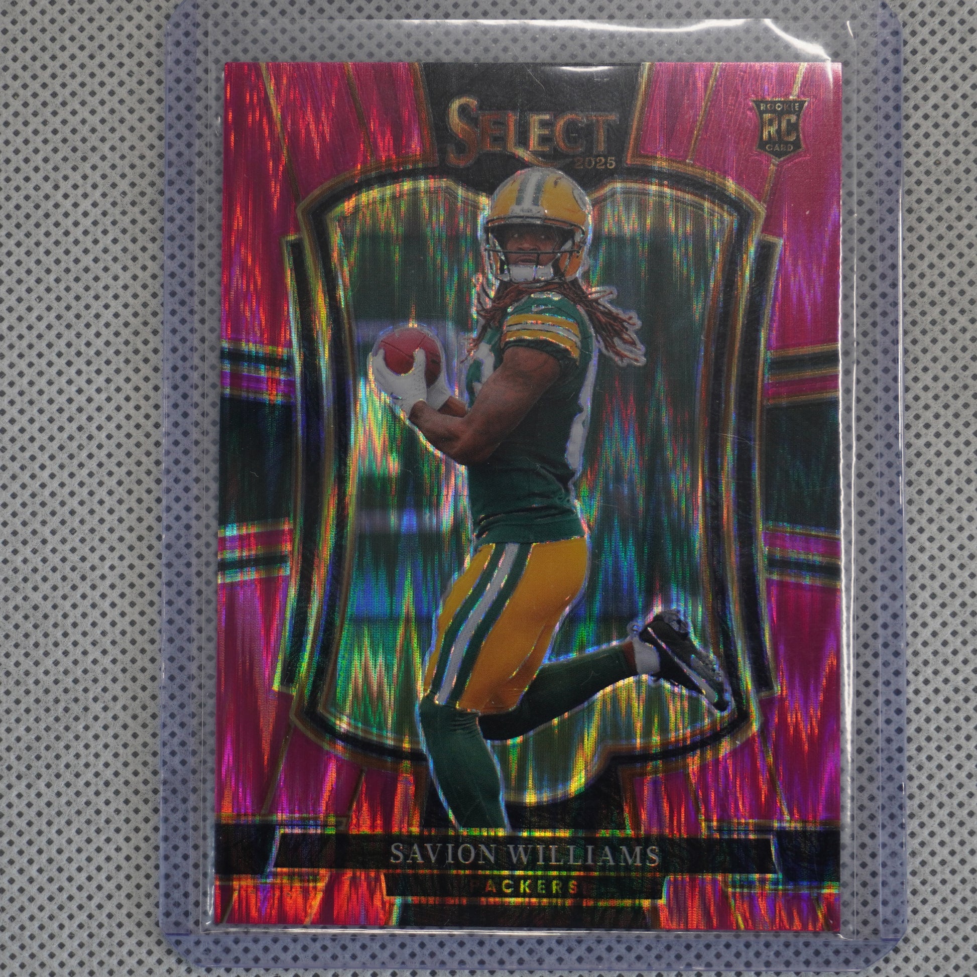 2025 Panini Select #167 Savion Williams Pink Prizm Shock Green Bay Packers RC