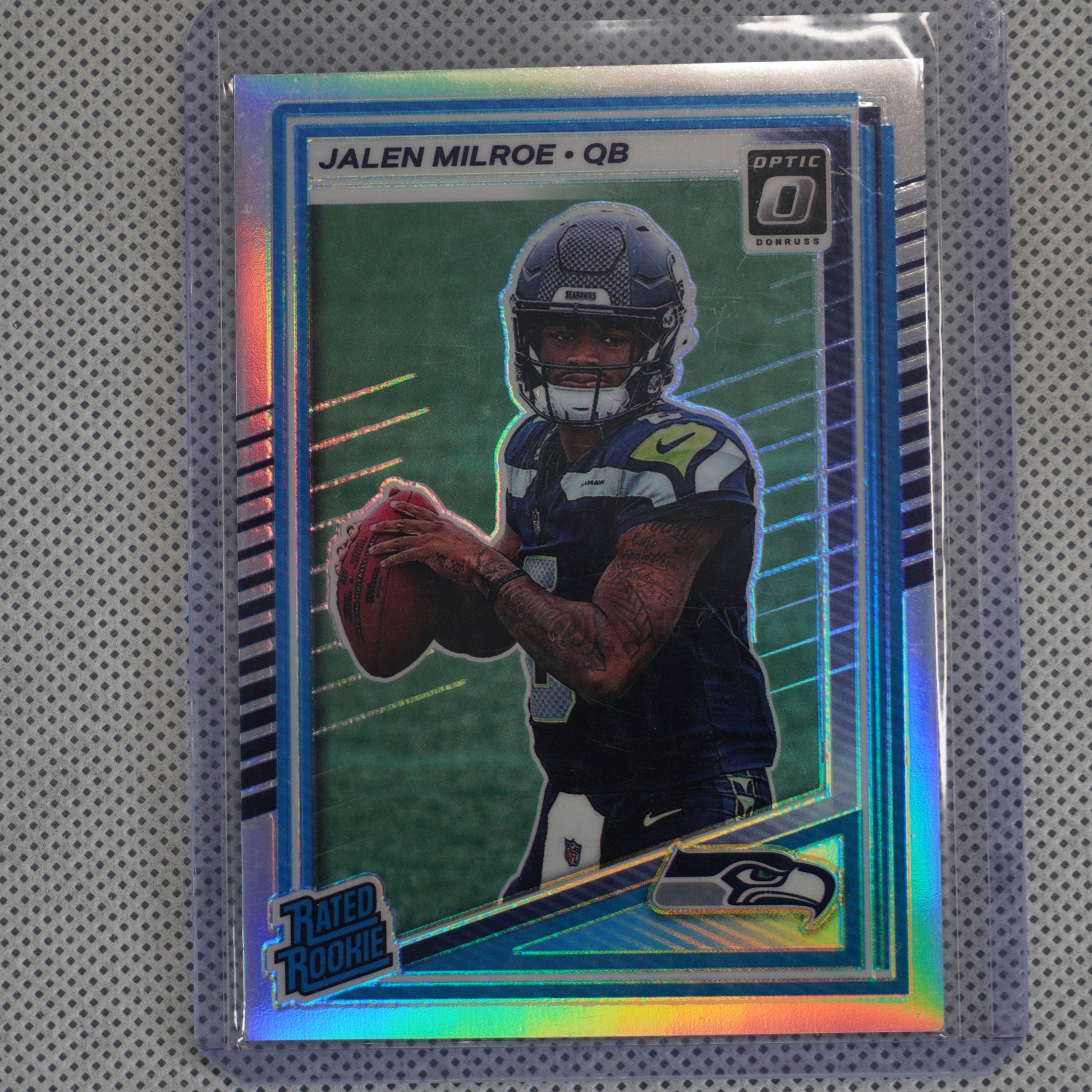 2025 Donruss Optic #253 Jalen Milroe Holo Seattle Seahawks RC