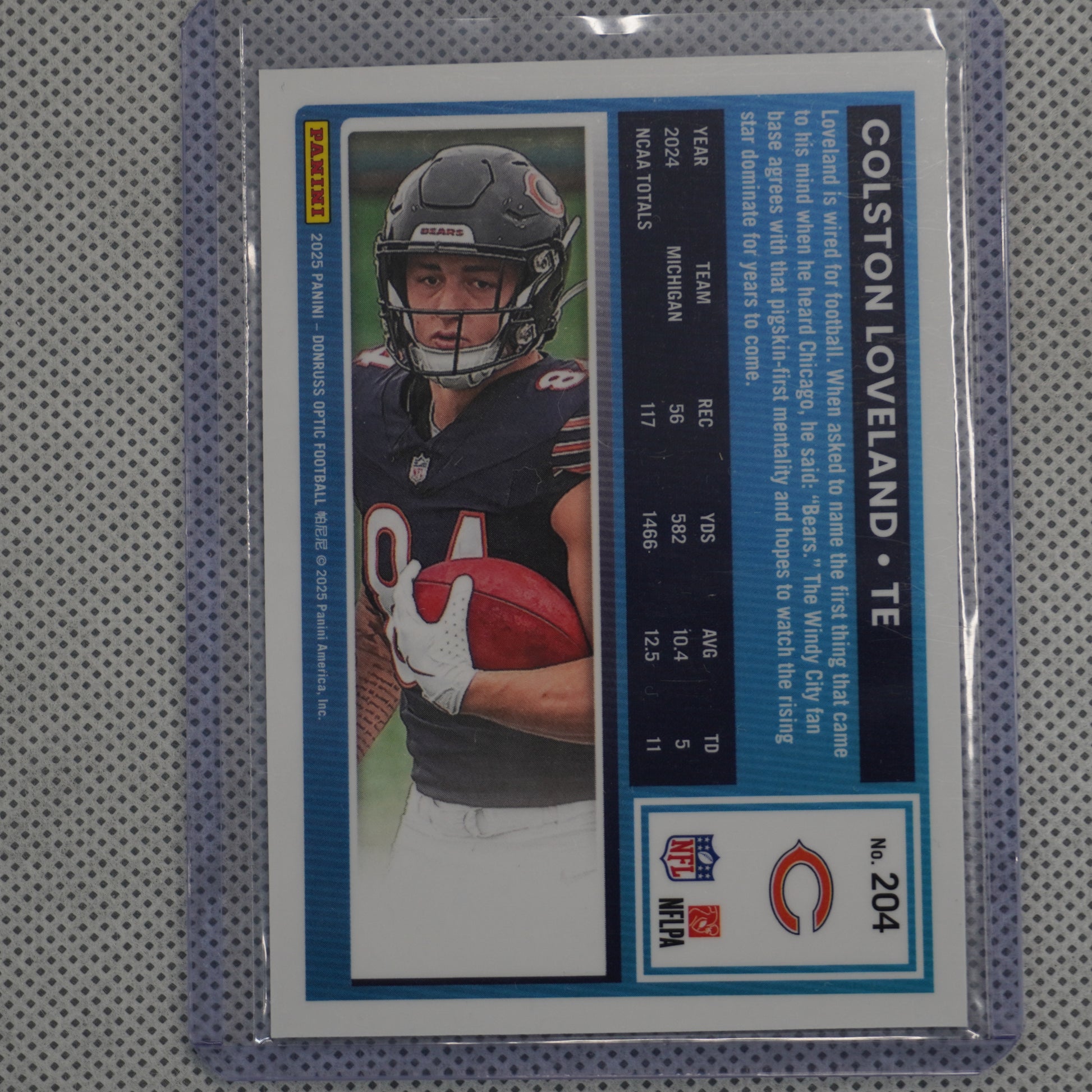 2025 Donruss Optic #204 Colston Loveland Chicago Bears RC