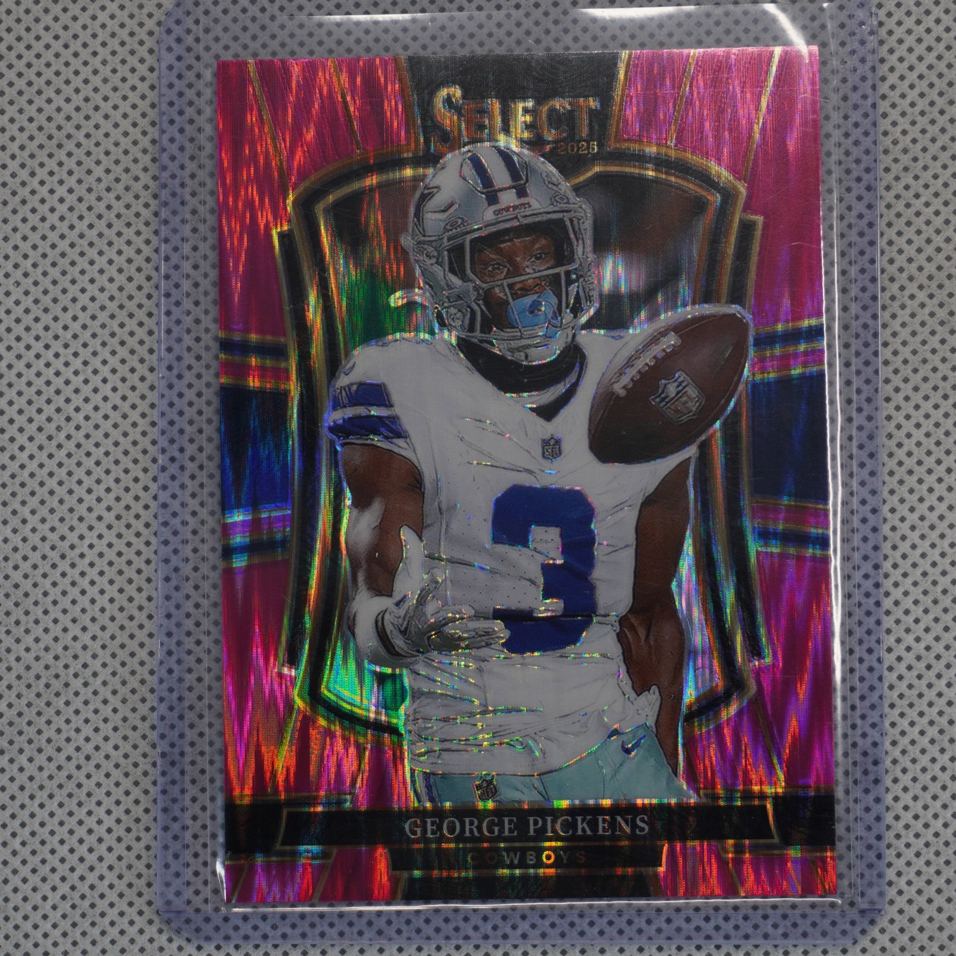 2025 Panini Select #197 George Pickens Pink Prizm Shock Dallas Cowboys