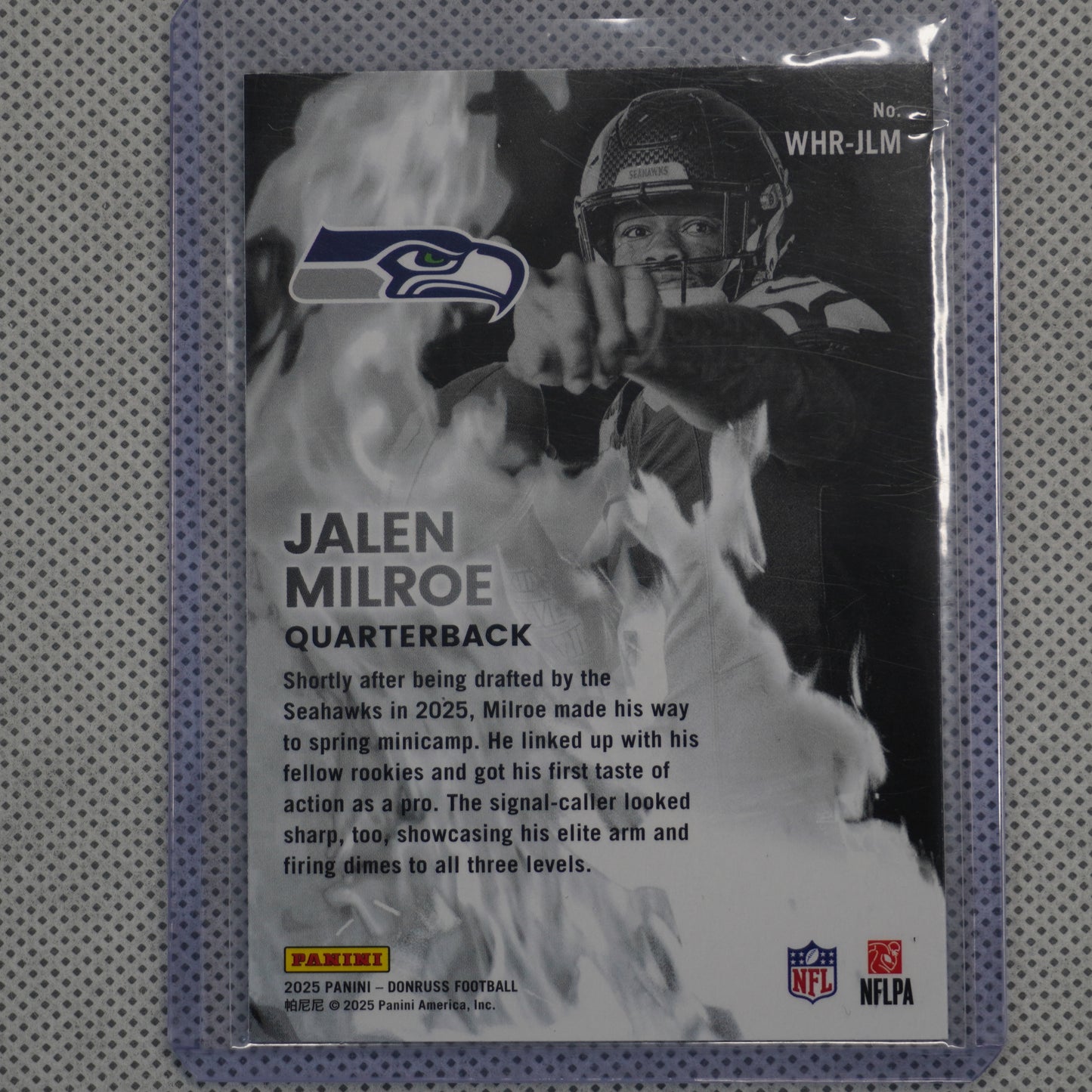2025 Donruss #WHR-JLM Jalen Milroe White Hot Rookies Seattle Seahawks